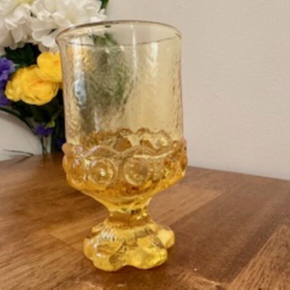 Tiffin Franciscan Madeira Cornsilk Yellow Small Goblets Set of 4 Vintage Texture - Picture 4 of 6